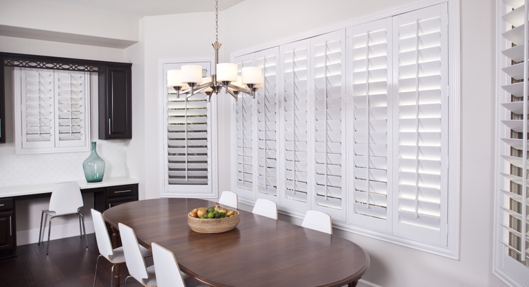 plantation shutters in Philadelphia kitchen